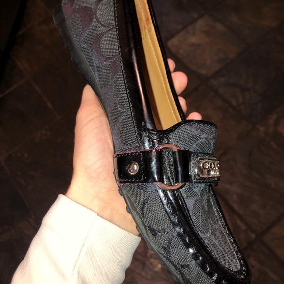 Coach silver buckle black loafers - Picture 3 of 7
